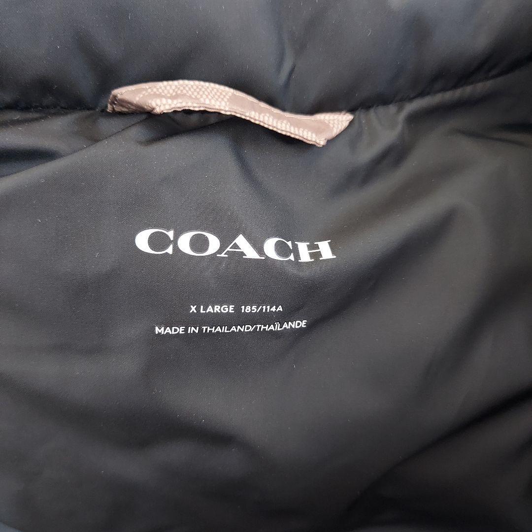 COACH ダウン ベスト 大きめ ベージュ ブラック シグネチャー ブラウン