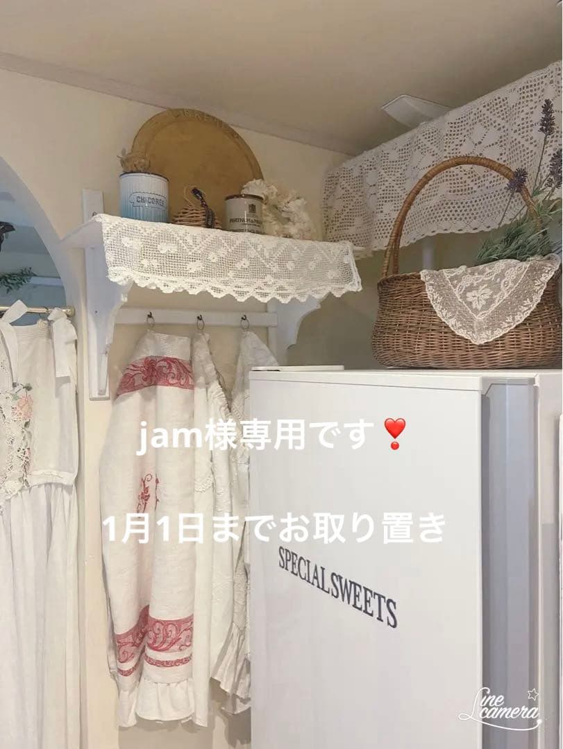 jam❣️フランスアンティーク☆木製フック付きシェルフ