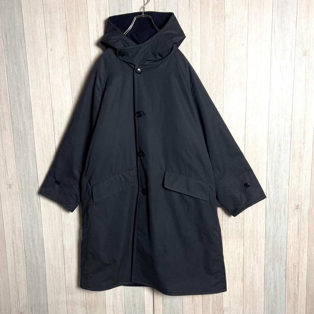 3263【定番人気デザイン・美品】コモリ ウール裏地 ロング フーデットコート