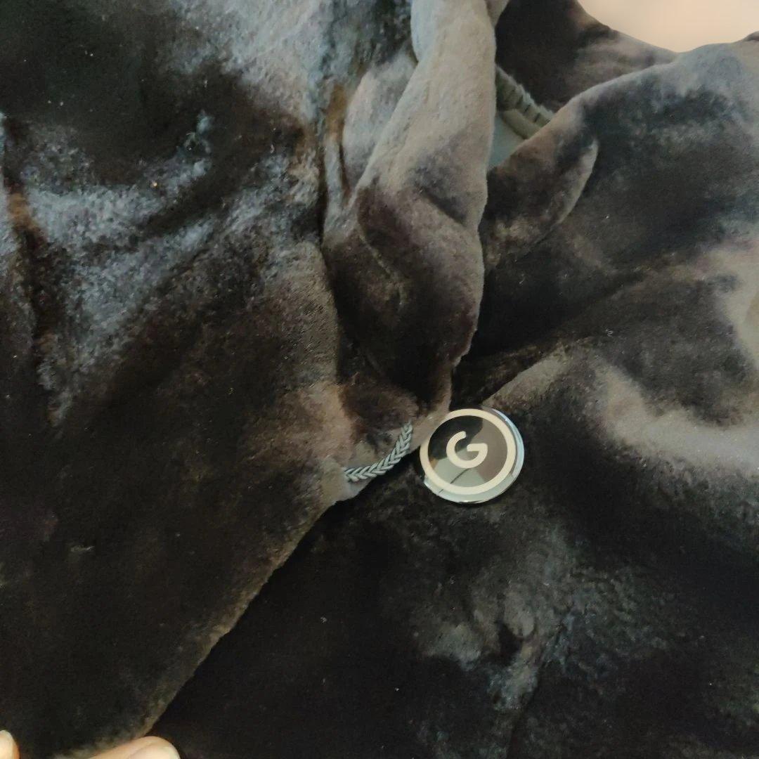 2 超美品　グレ　GRES シェアードミンク　ファーコート　ロング　黒