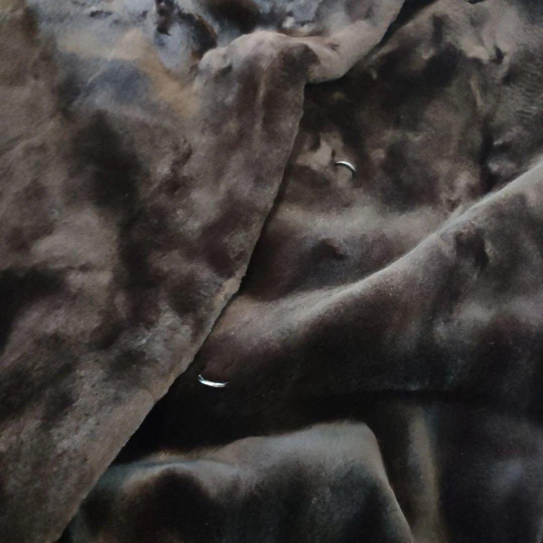 2 超美品　グレ　GRES シェアードミンク　ファーコート　ロング　黒