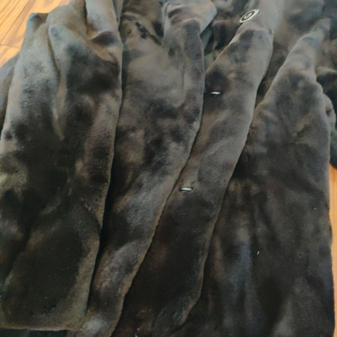 2 超美品　グレ　GRES シェアードミンク　ファーコート　ロング　黒