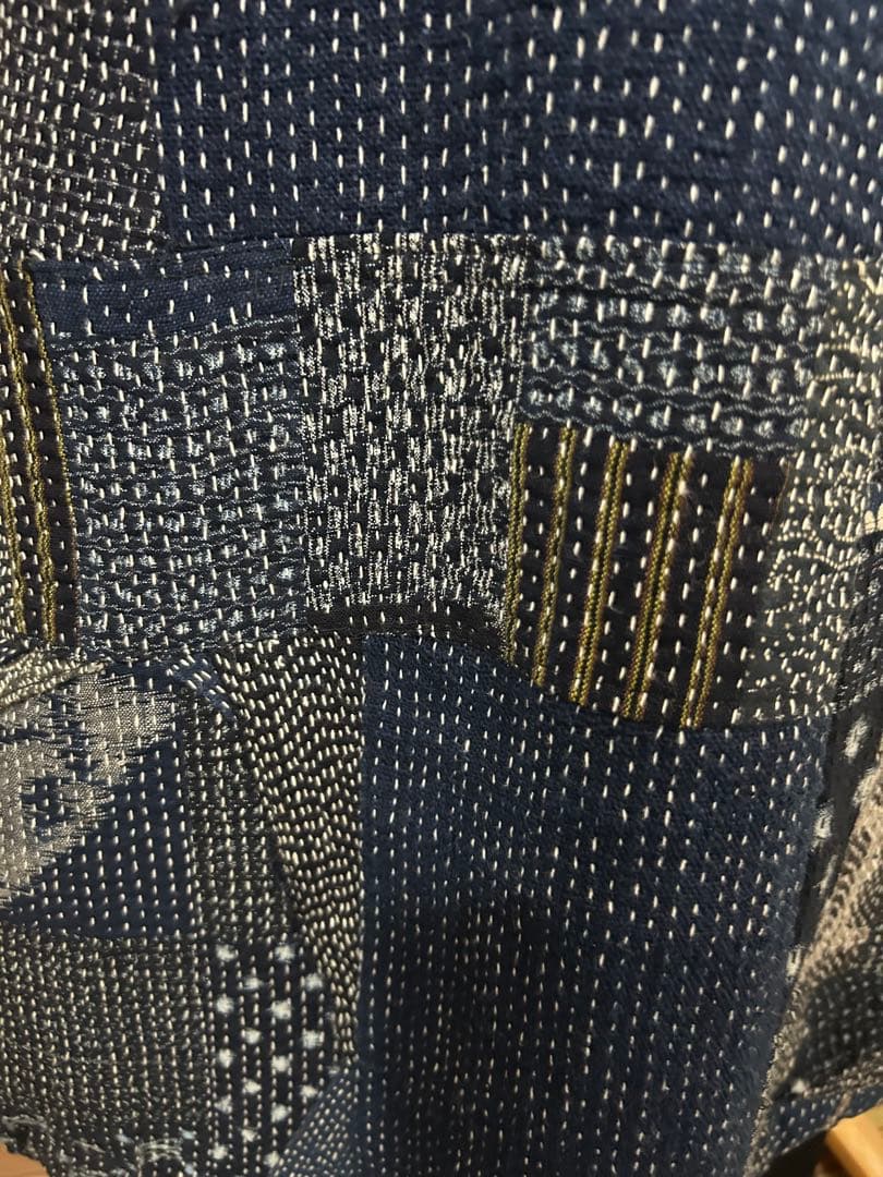 作エ門　刺子　古布リメイク　パッチワーク　絣　ベスト 作家1点物