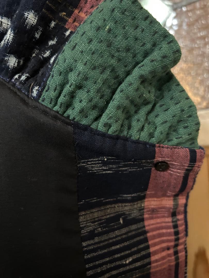 作エ門　刺子　古布リメイク　パッチワーク　絣　ベスト 作家1点物