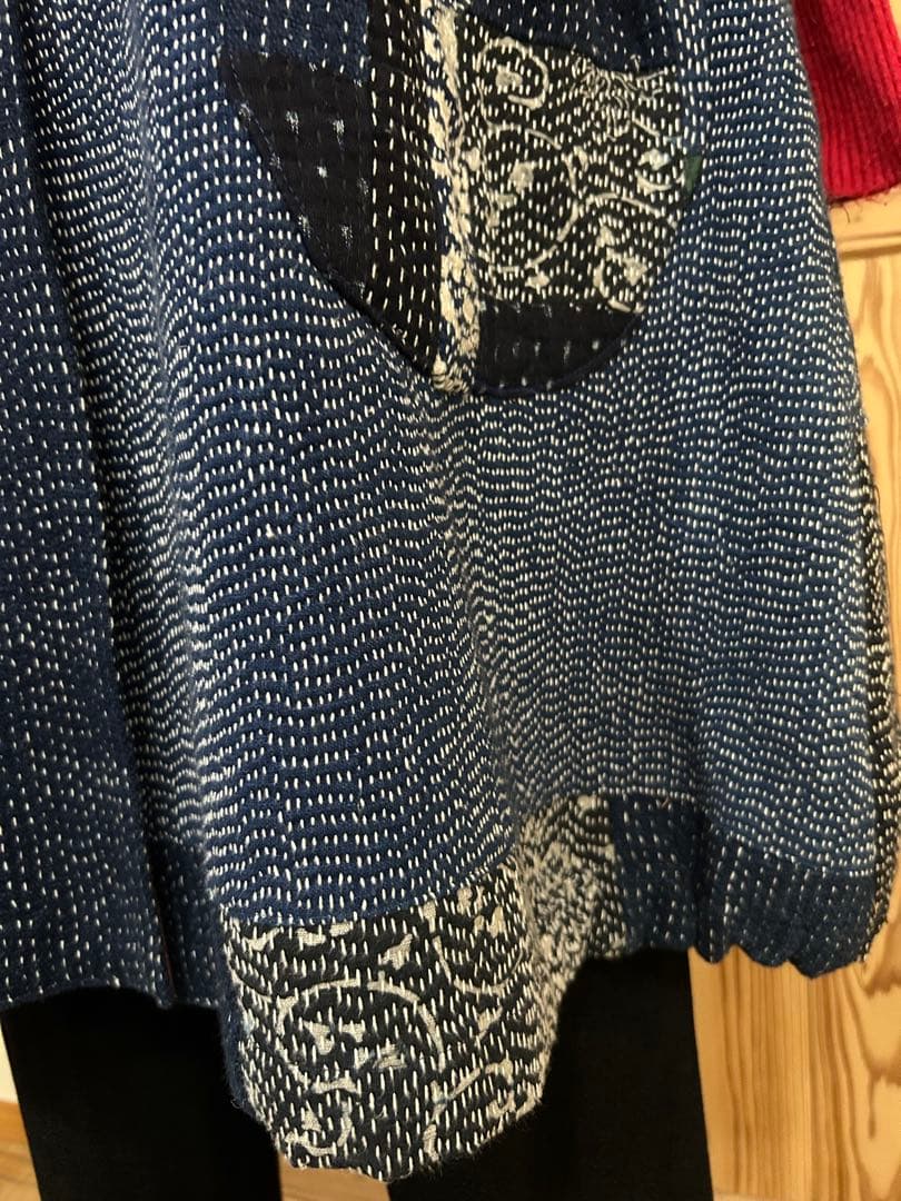 作エ門　刺子　古布リメイク　パッチワーク　絣　ベスト 作家1点物