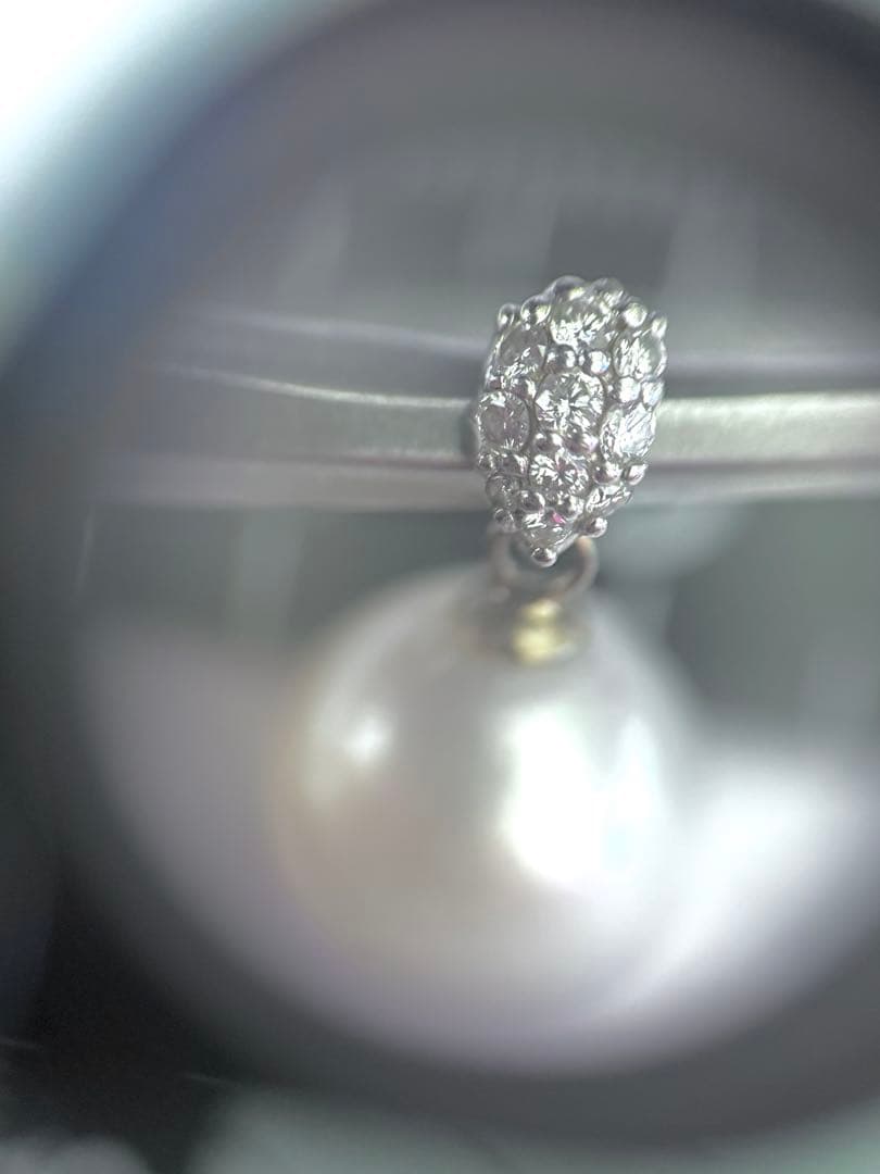 フ*ん様 pt900プラチナ白蝶真珠ダイヤモンドペンダントトップナチュラルカラー