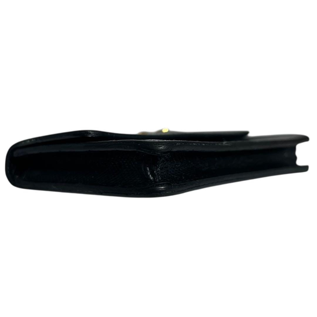 希少✨プラダ カードケース 名刺入れ サフィアーノレザー ロゴ金具 ブラック