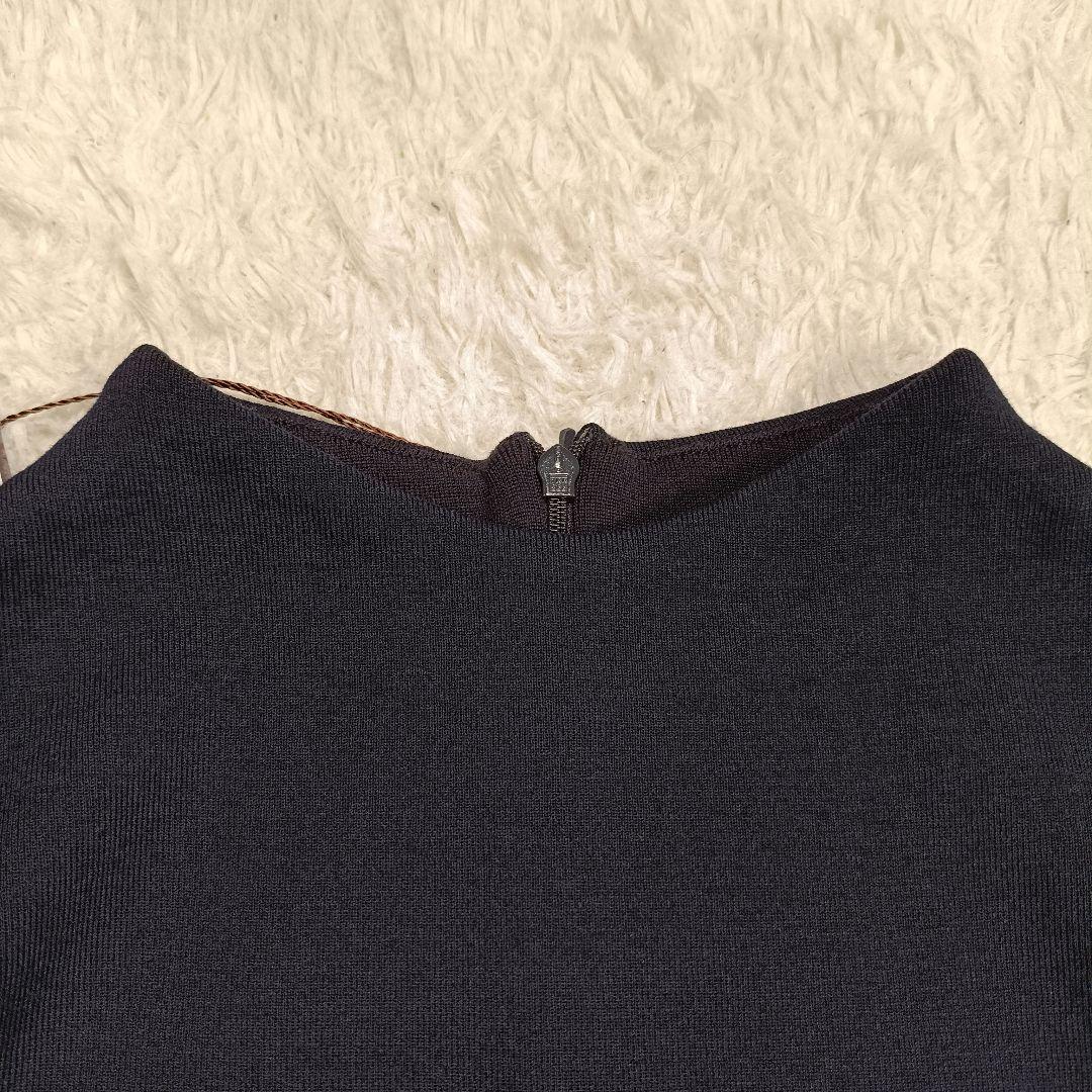 タグ付✨23年フォクシー　カミーユドレス　パフスリーブ　38　ミッドナイトブルー