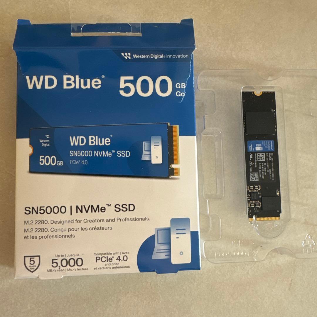 内蔵型SSD WD Blue 500GB SN5000 NVMe SSD