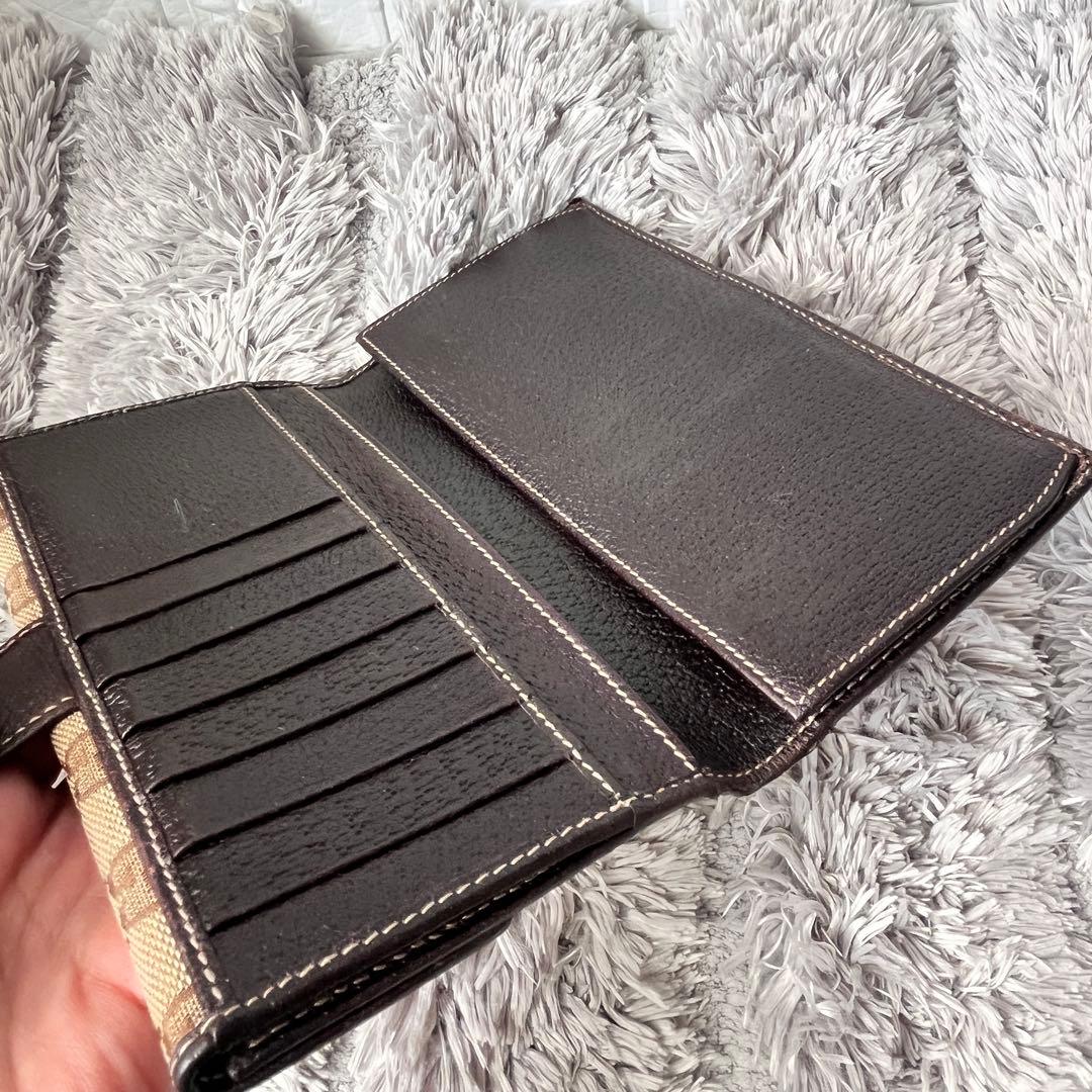 良品✨GUCCI プリンシー　GGキャンバス　ブラウン　シェリーライン　長財布