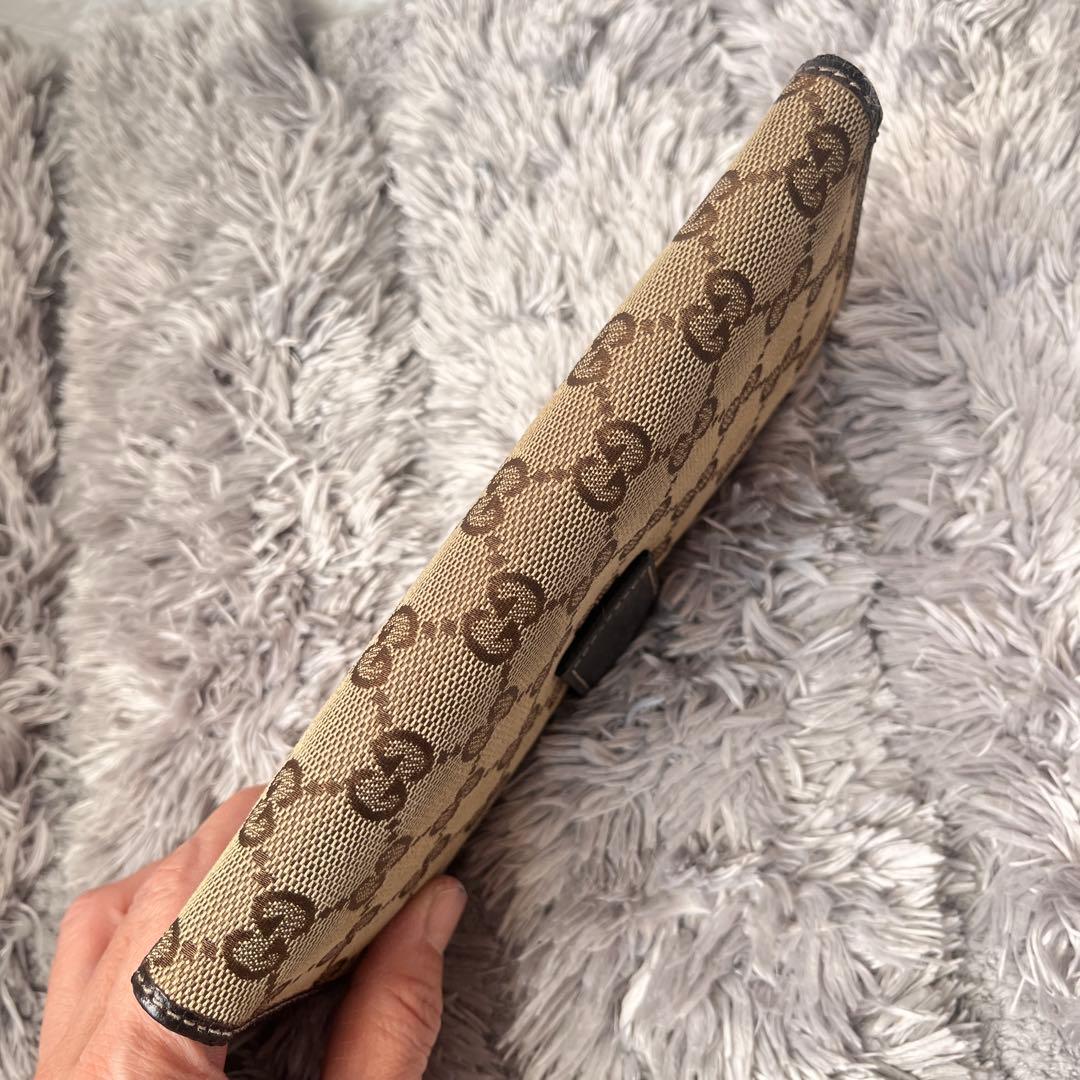 良品✨GUCCI プリンシー　GGキャンバス　ブラウン　シェリーライン　長財布