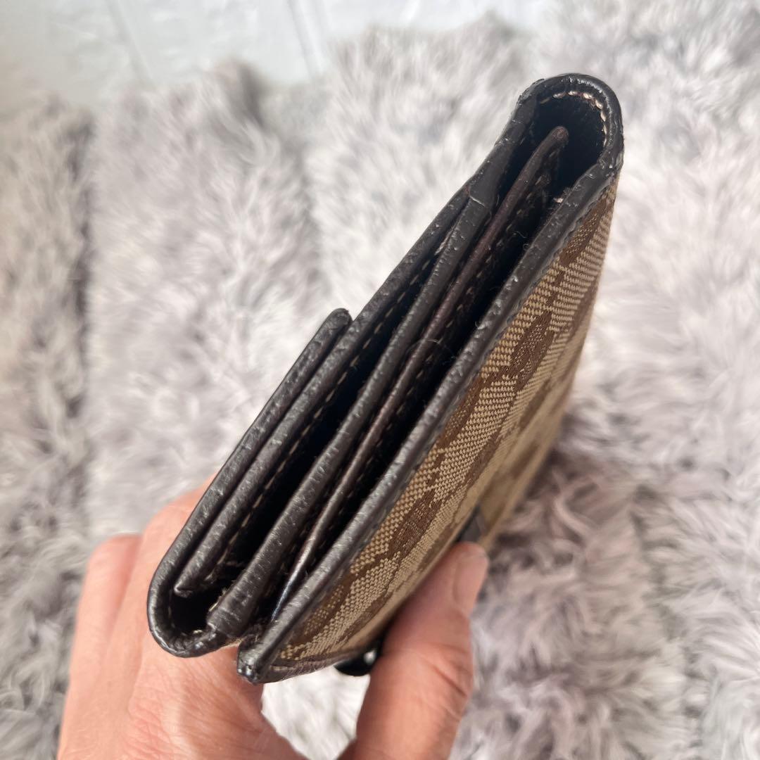 良品✨GUCCI プリンシー　GGキャンバス　ブラウン　シェリーライン　長財布