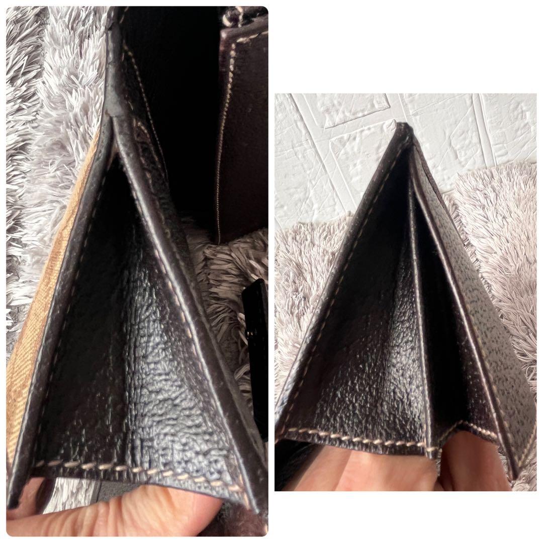 良品✨GUCCI プリンシー　GGキャンバス　ブラウン　シェリーライン　長財布