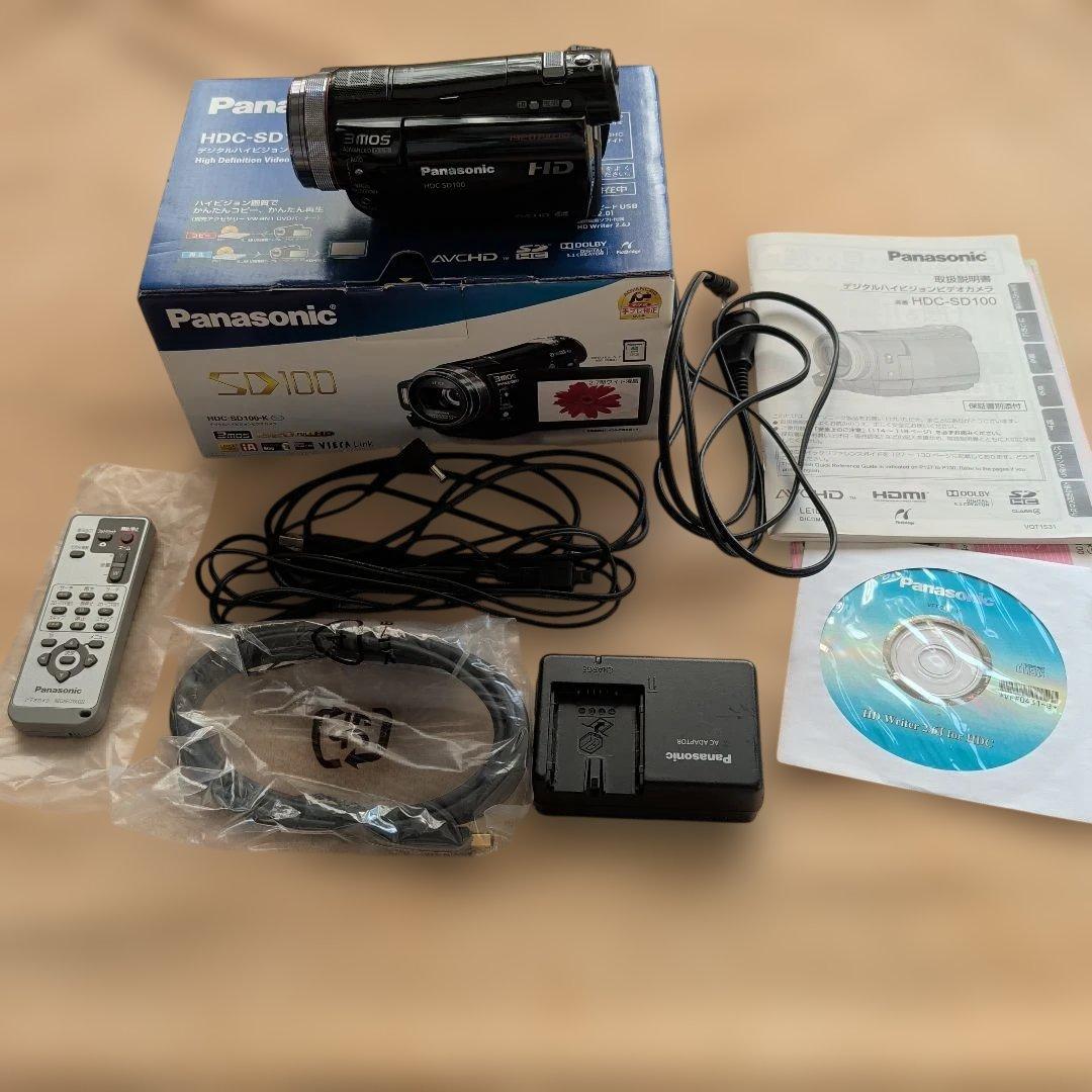 Panasonic フルHD ビデオカメラ ブラック HDC-SD100 美品