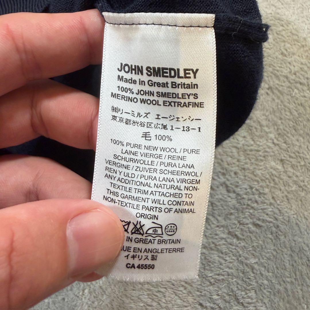 ジョンスメドレー ネイビー　タートルネック　ニット　XLサイズ ウール