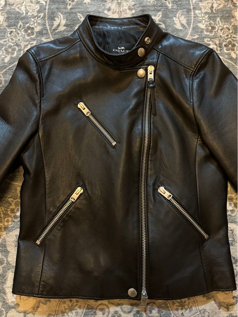 coachコーチ ラムレザージャケッ ト ブラック