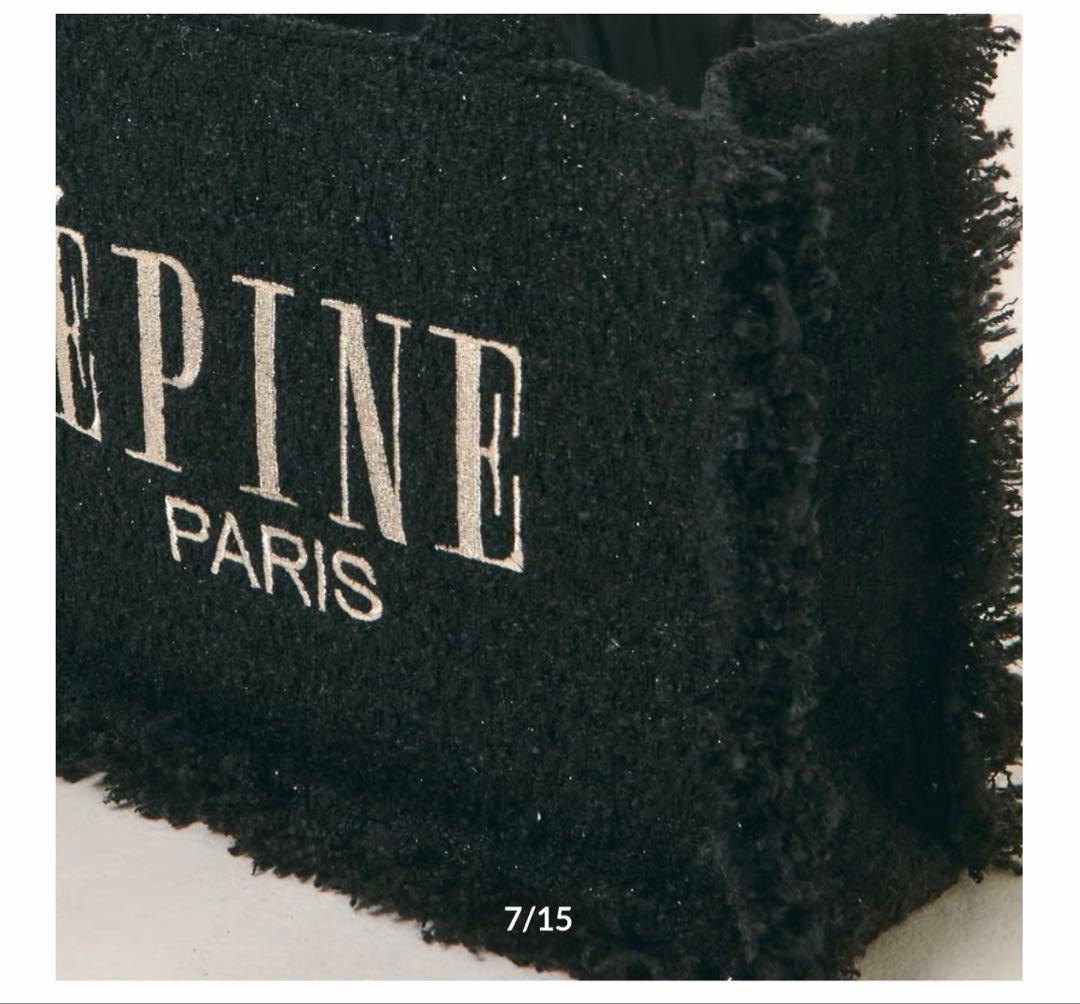 エピヌ　ツイード　トートバッグ　ブラック