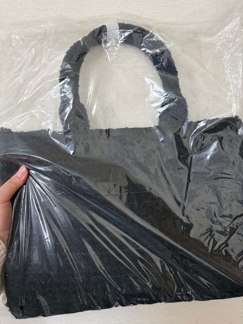 エピヌ　ツイード　トートバッグ　ブラック