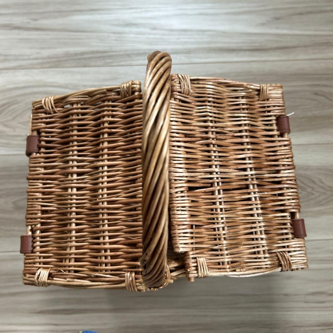 フォートナム&メイソン 籐製ハンドル付きバスケット