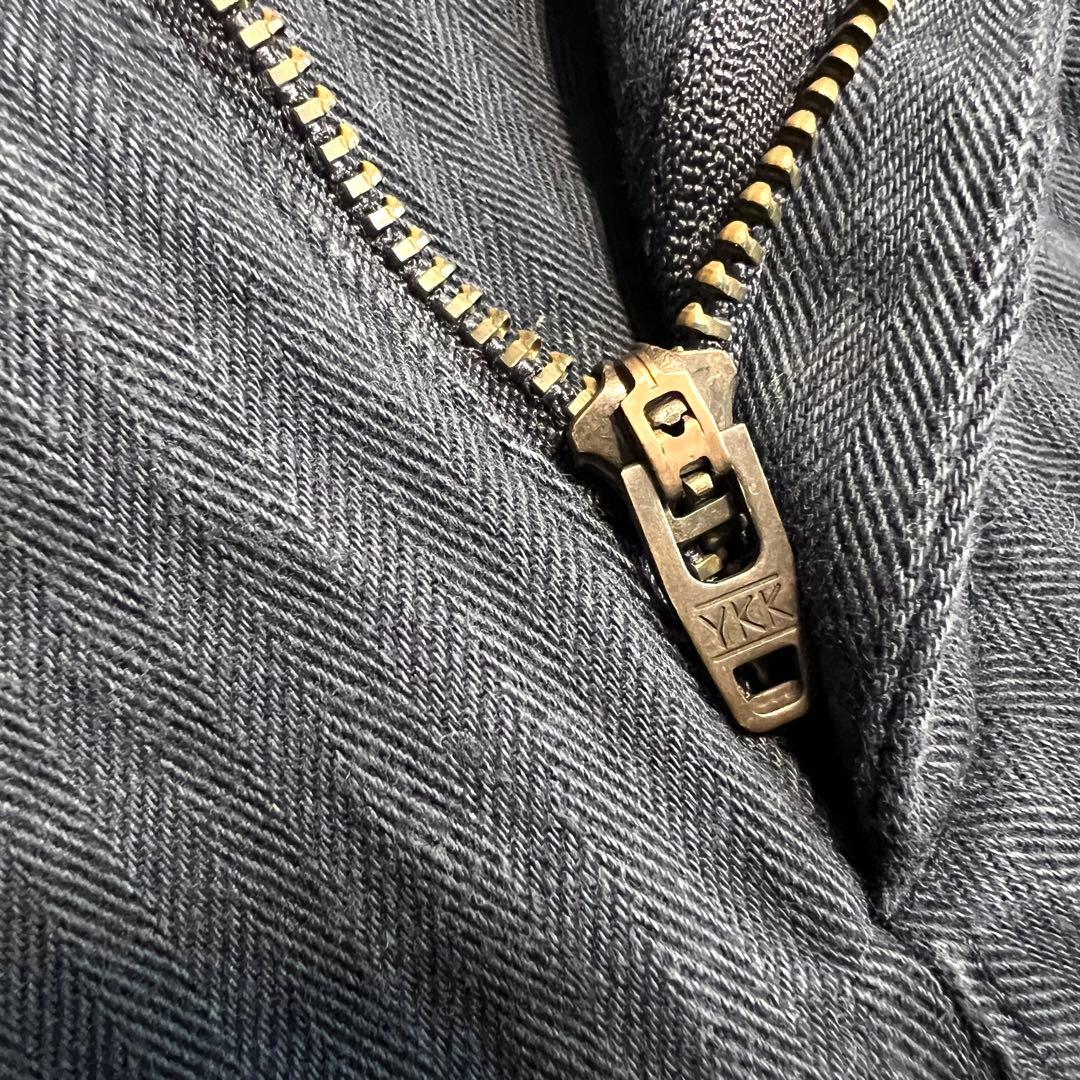 【美品】NOAH ノア ヘリンボーンプリーツチノパンツ ネイビー W30