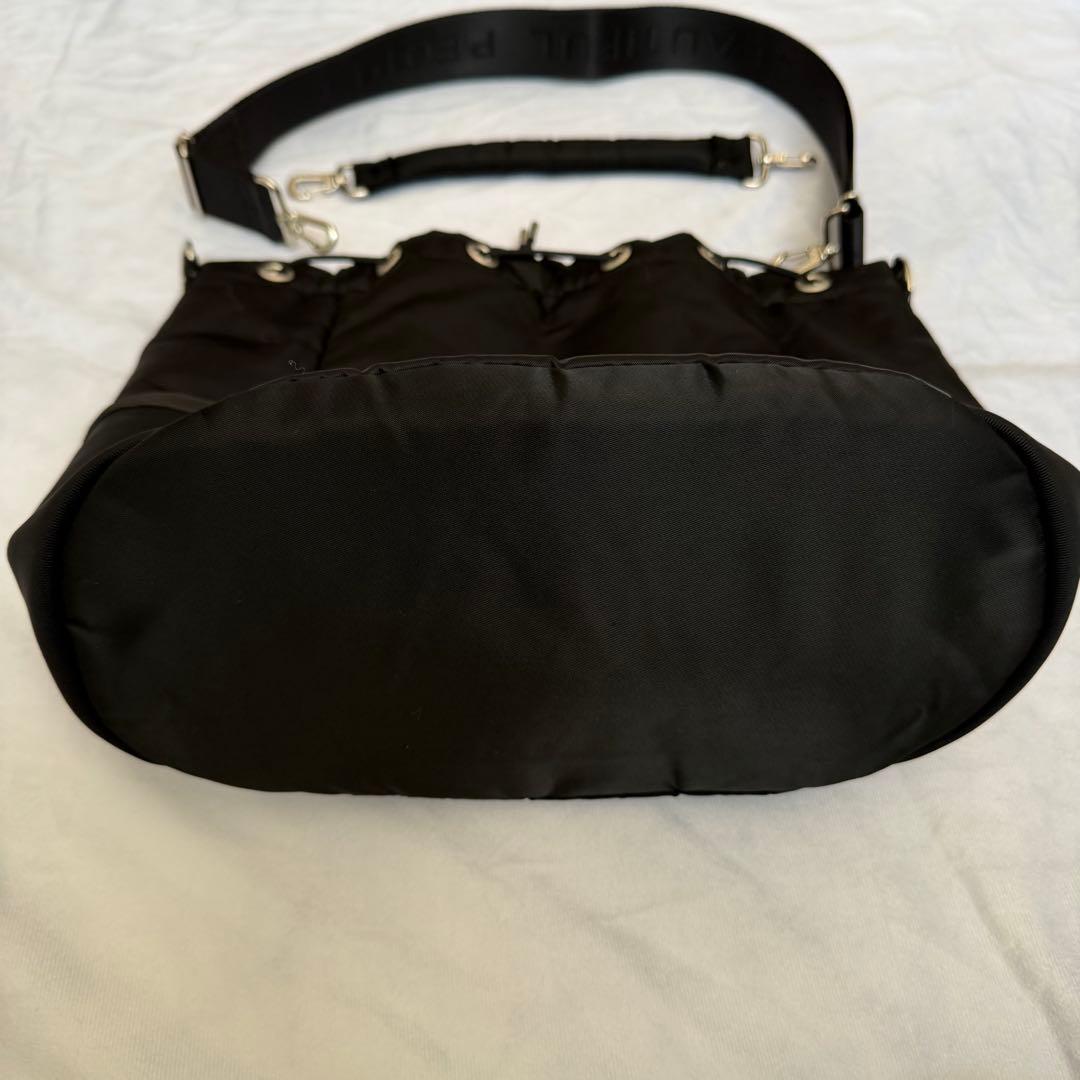 美品 beautiful people ナイロン巾着バッグ STUDIOUS別注