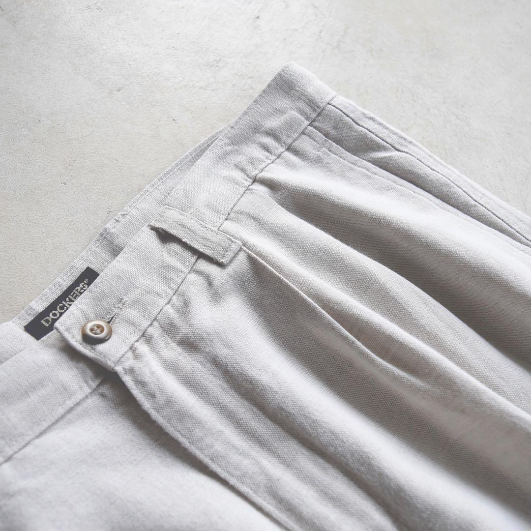 90sドッカーズ リネン ツータックスラックス W36L30 USAリーバイス