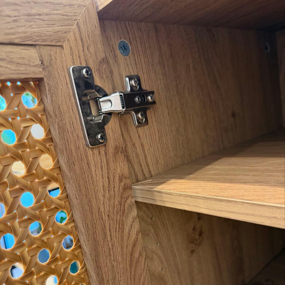 【LOWYA　ラタン調キャビネット　】