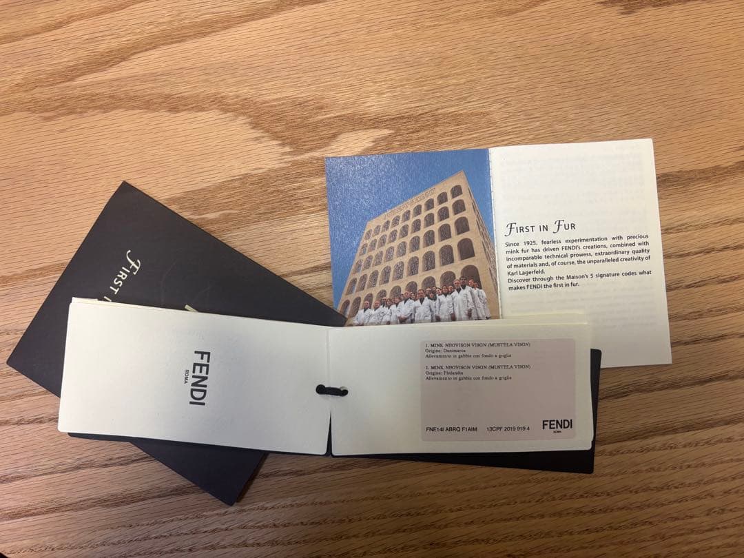 Fendi ミンクファーコート 裏地チェック柄