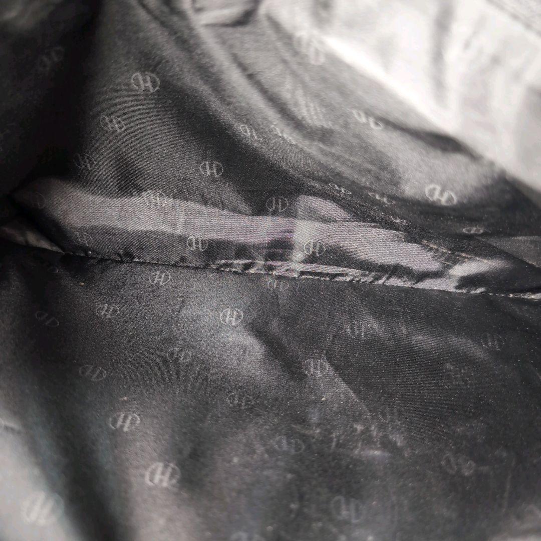 HAMANO ハマノ トートバッグ 黒×金具シルバー レザー A4収納可