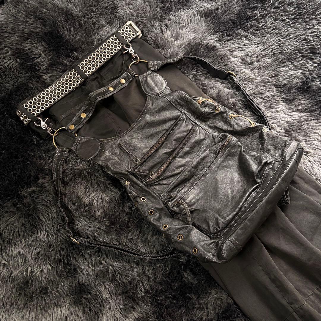 リュク ギミック 多重ジップ ダーク ブラック