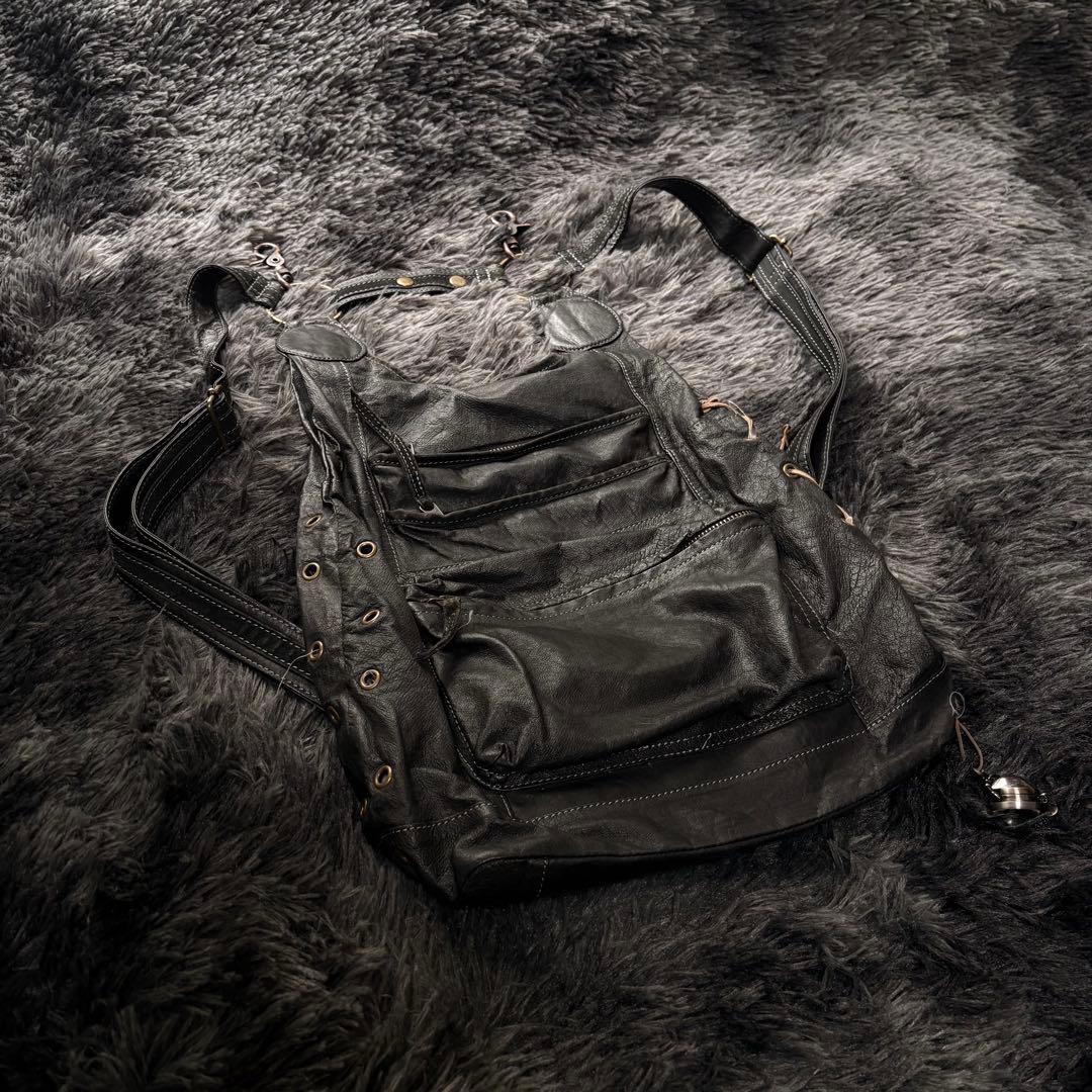 リュク ギミック 多重ジップ ダーク ブラック