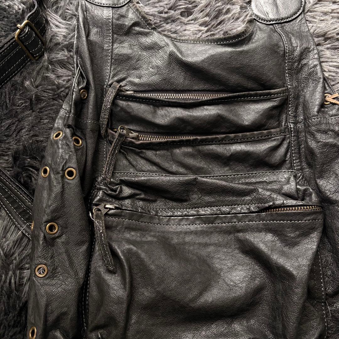 リュク ギミック 多重ジップ ダーク ブラック