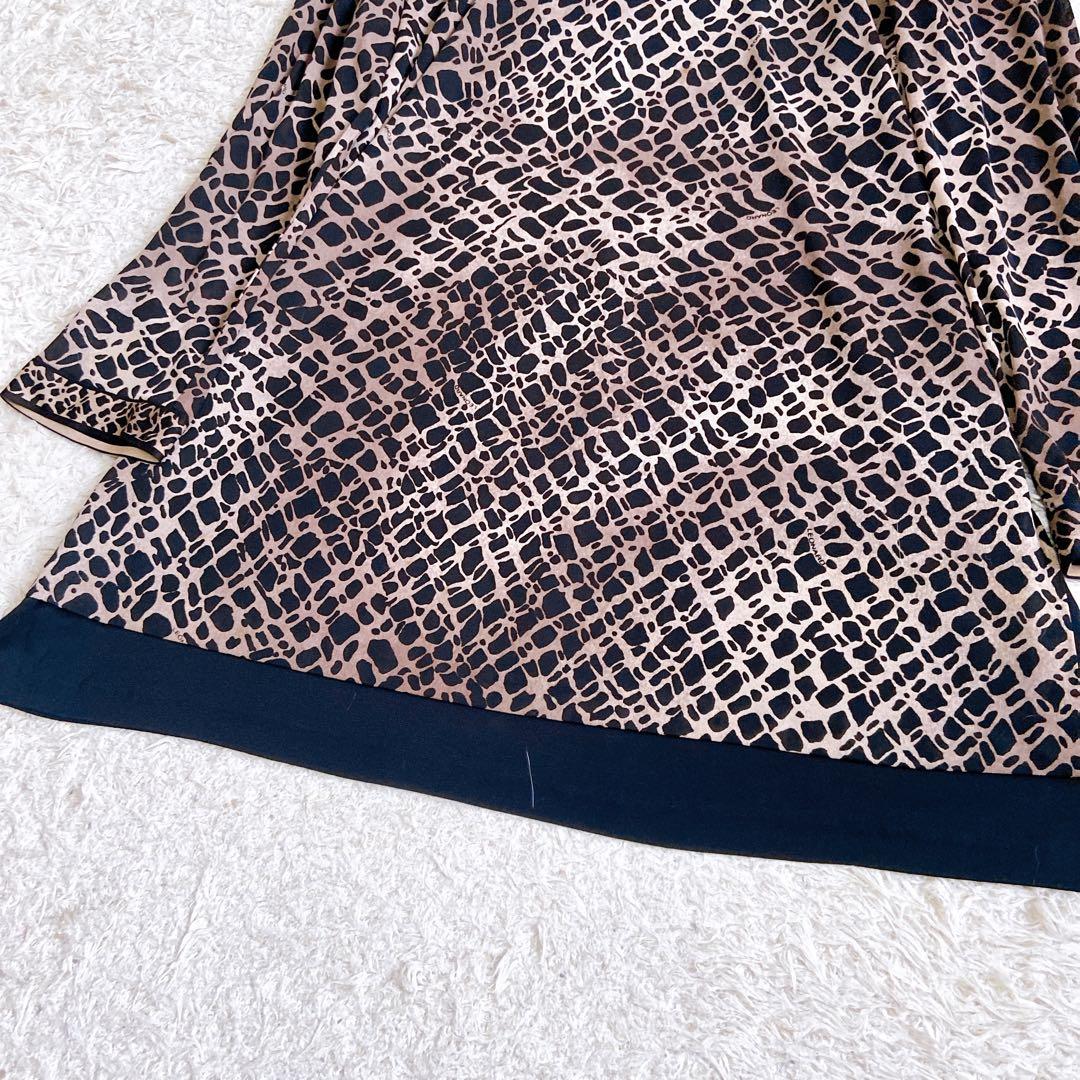 美品　レオナール　カンカン　ワンピースチュニック　レオパード　大きいサイズ　LL