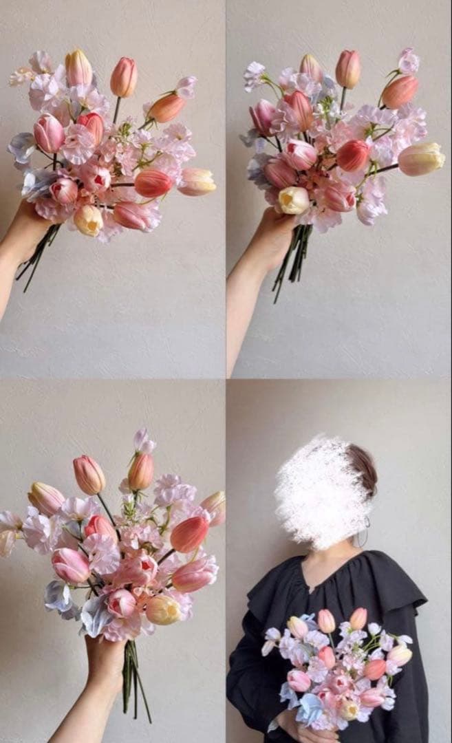 アーティシャルフラワーブーケ(ブートニア付き、短時間使用)