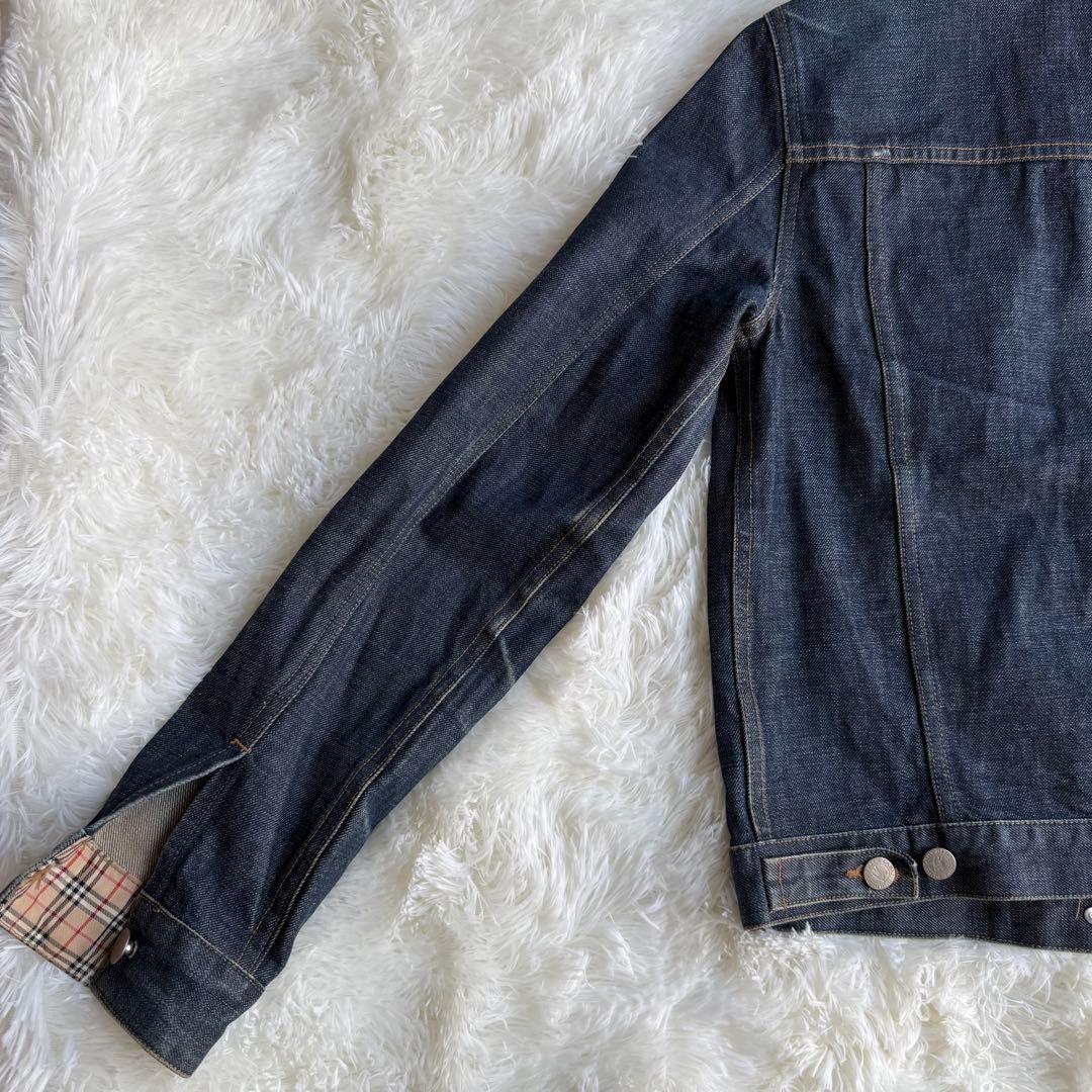 バーバリーブルーレーベル　デニムジャケット　ノバチェック　38 Mサイズ
