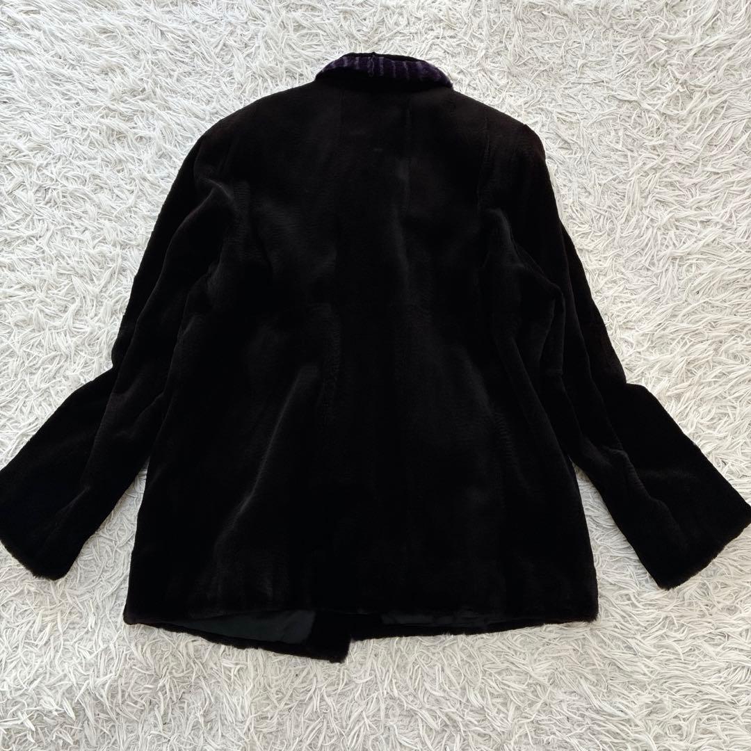アルティマ シェアード ミンク ブラック系 本毛皮 コート 毛並み◎
