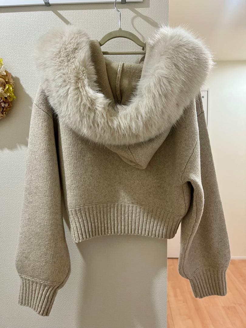 snidel ファーフードパーカー(ライトベージュ)