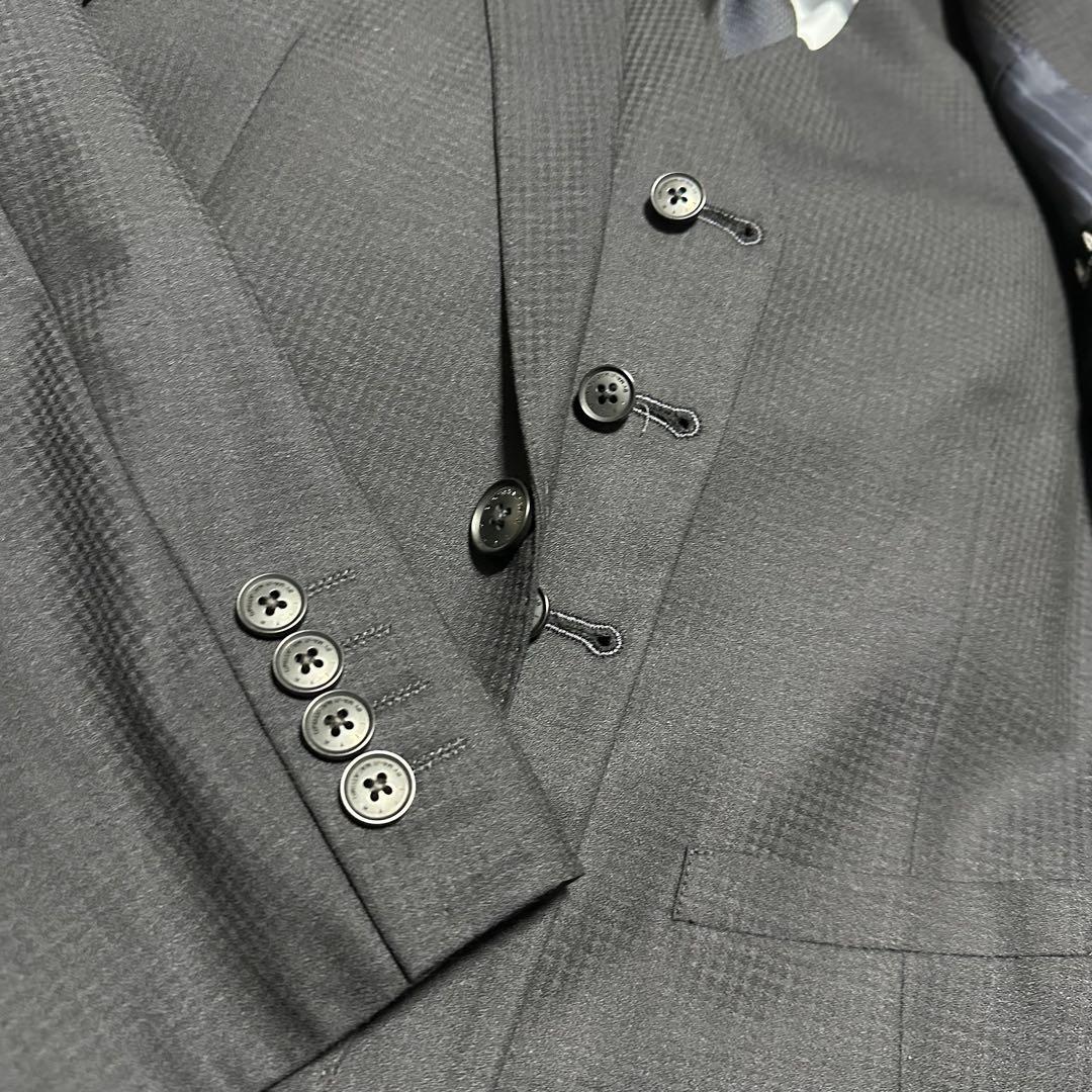 美品　MAJIマジ　3ピーススーツ　ダークネイビー　濃紺　千鳥柄　サイズA5