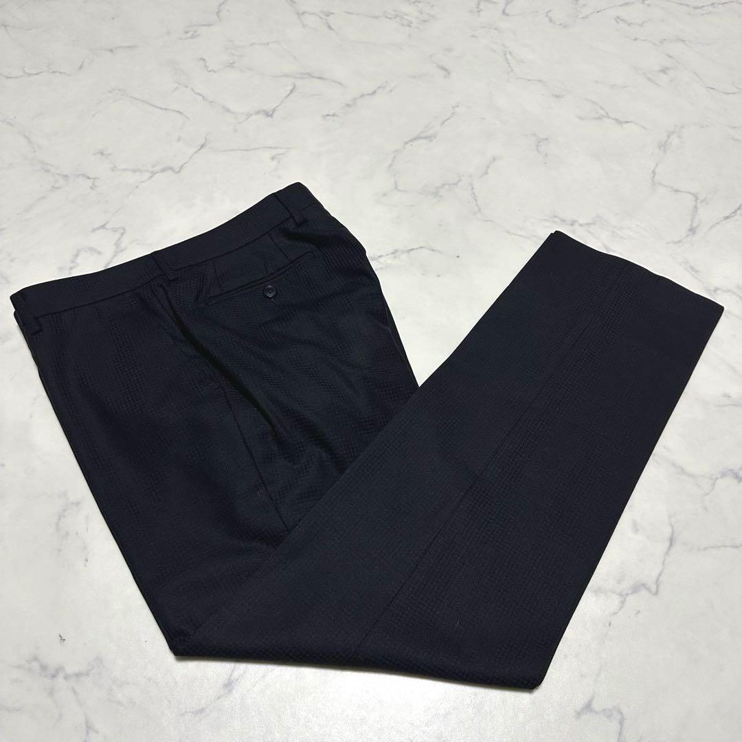 美品　MAJIマジ　3ピーススーツ　ダークネイビー　濃紺　千鳥柄　サイズA5