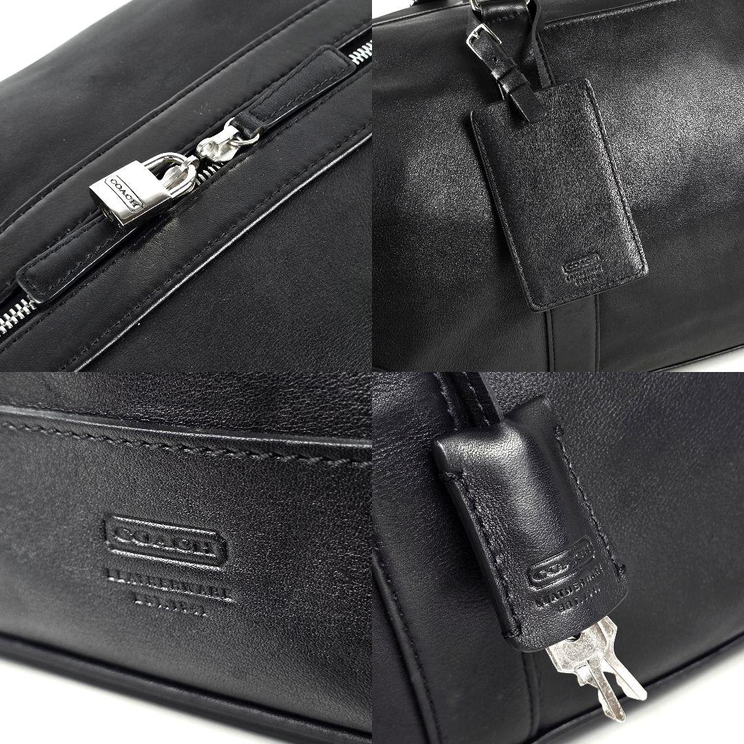 美品 コーチ COACH オールレザー ボストンバッグ トラベルバッグ ブラック