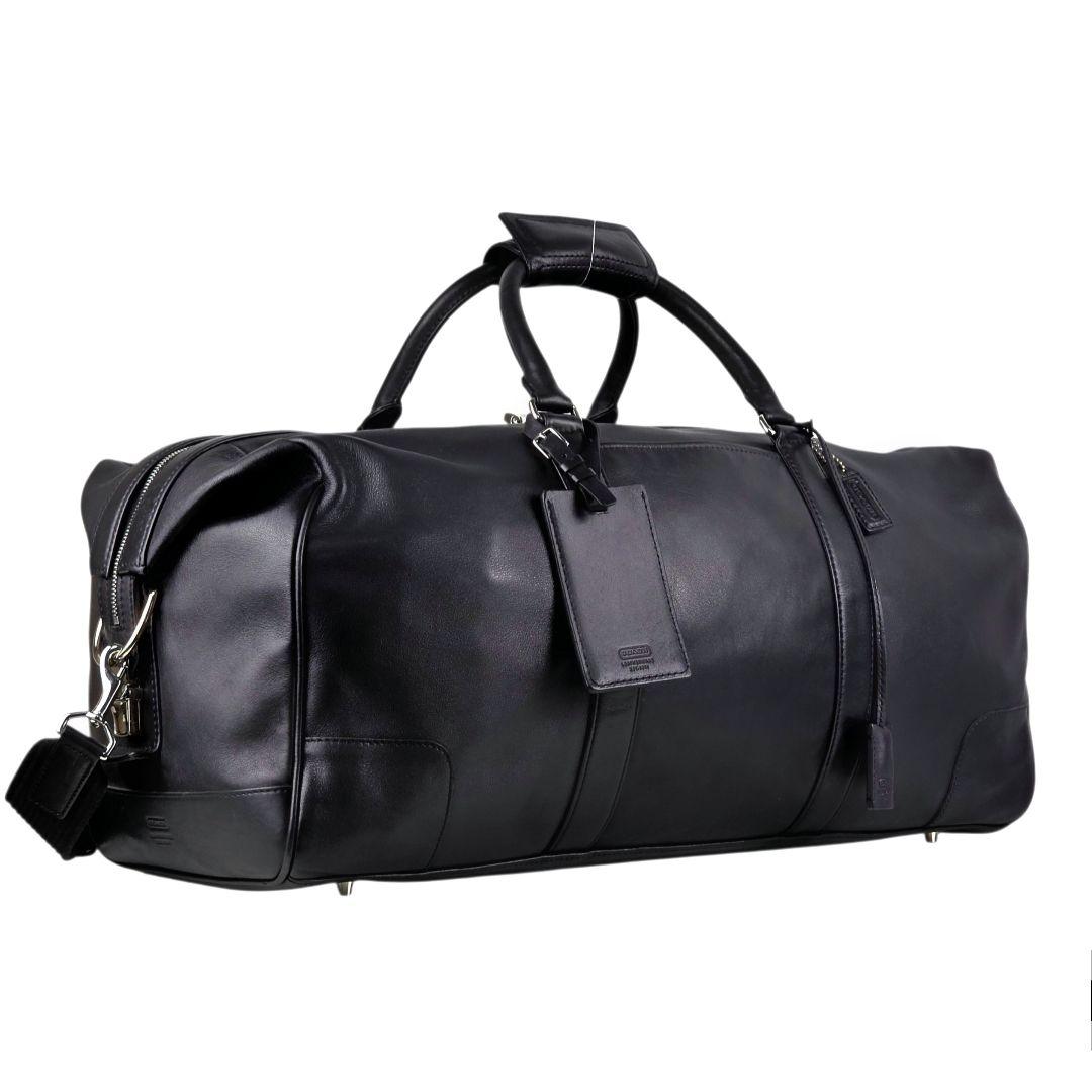 美品 コーチ COACH オールレザー ボストンバッグ トラベルバッグ ブラック