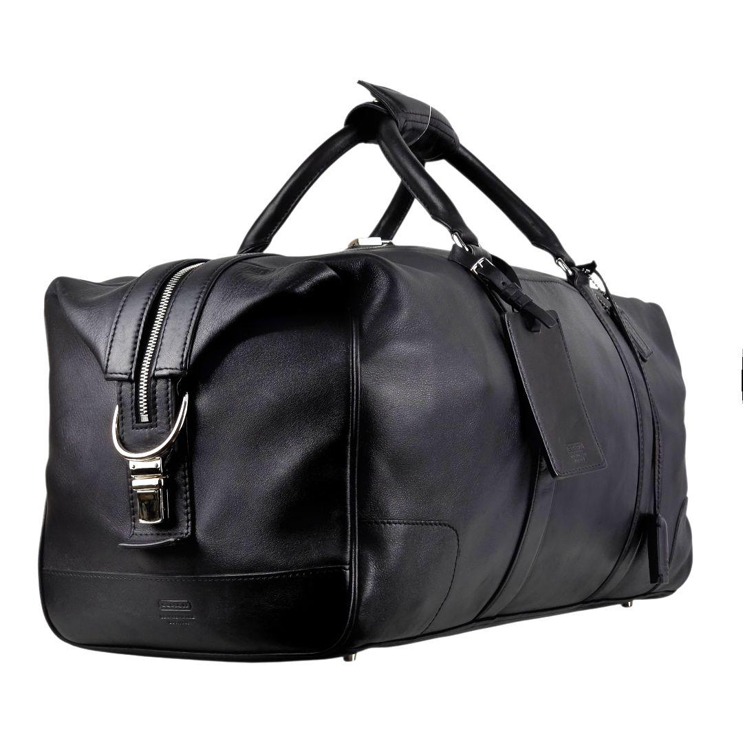 美品 コーチ COACH オールレザー ボストンバッグ トラベルバッグ ブラック