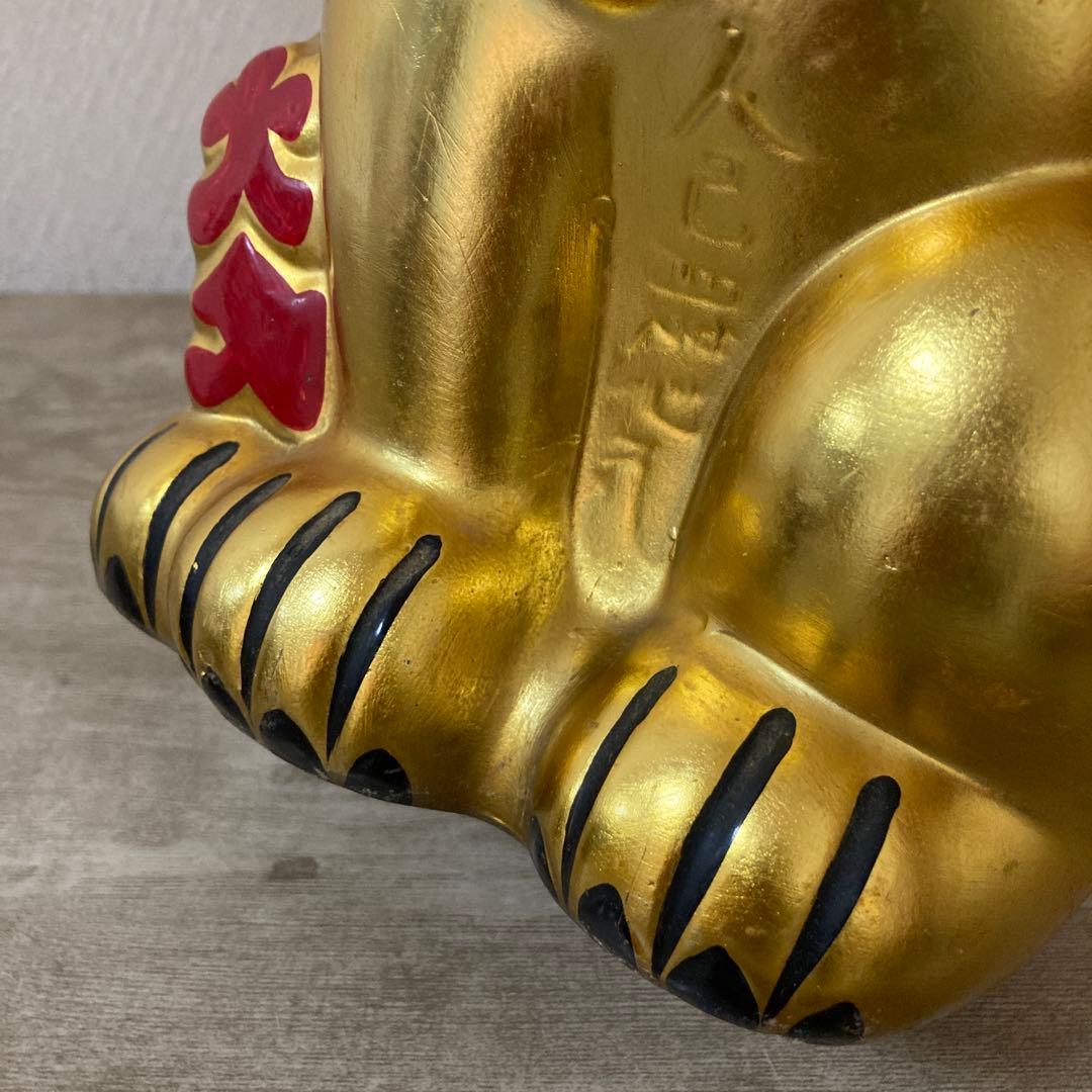 古い招き猫　招福置物　貯金箱　千万両〈検 常滑焼　海外向けデザイン　ビンテージ