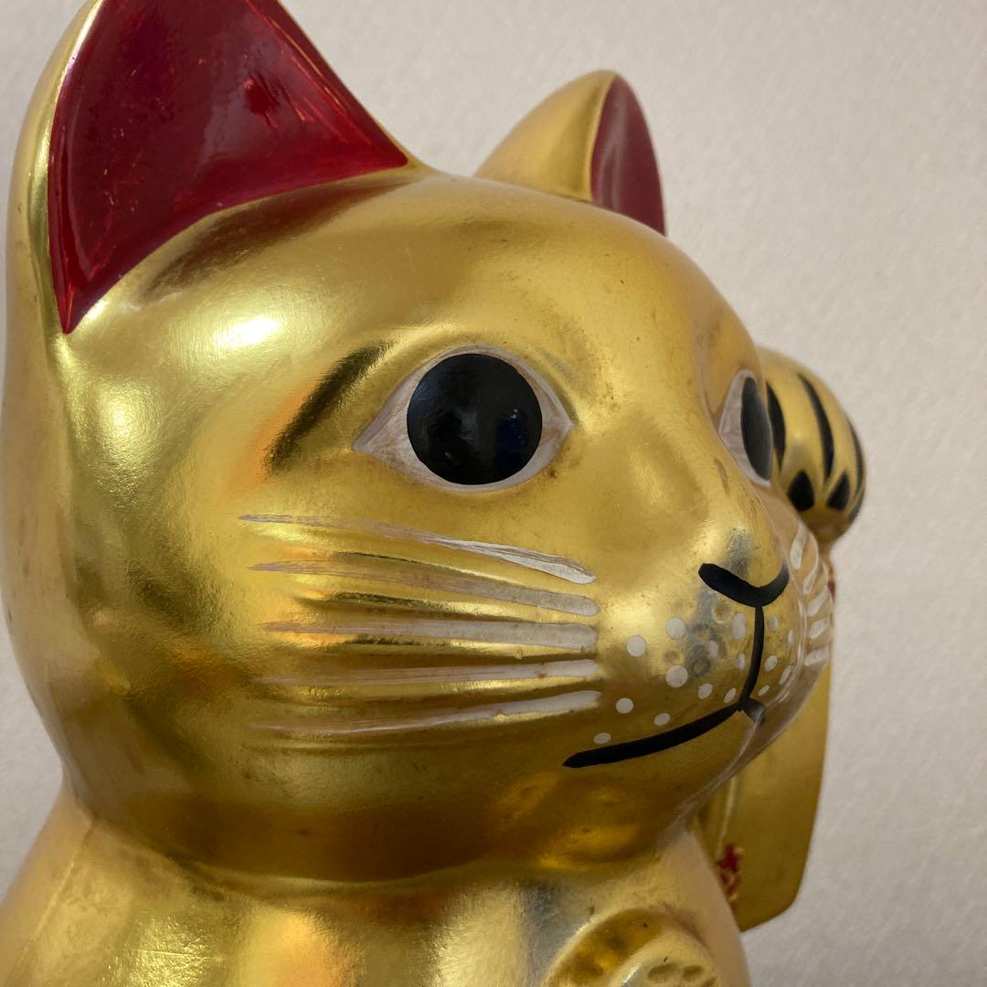 古い招き猫　招福置物　貯金箱　千万両〈検 常滑焼　海外向けデザイン　ビンテージ
