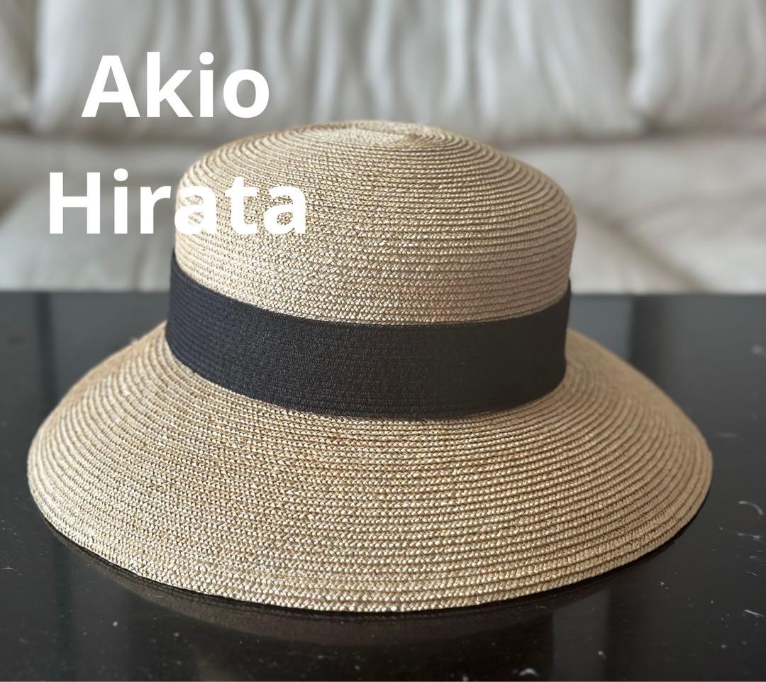 美品　平田暁夫　上品カジュアル　麦わら帽　M