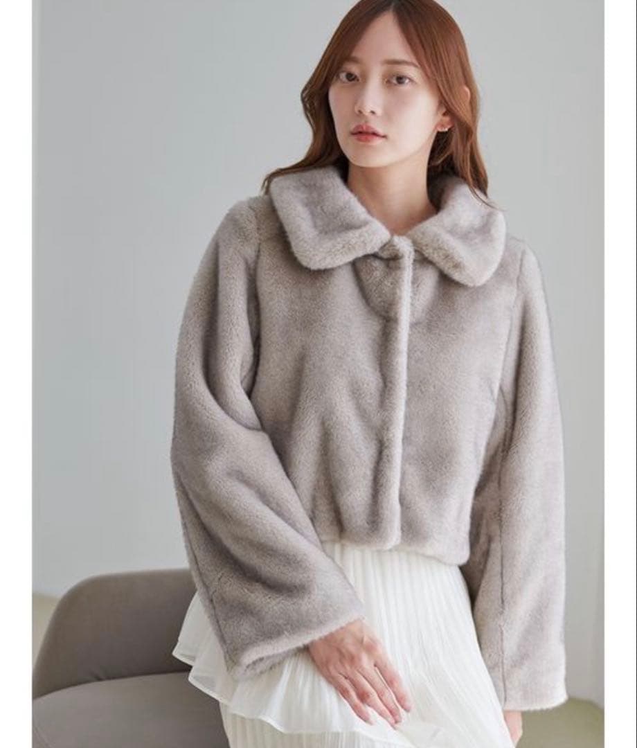 snidel ステンカラーショートファーコートジャケット ベージュ 0 サイズ