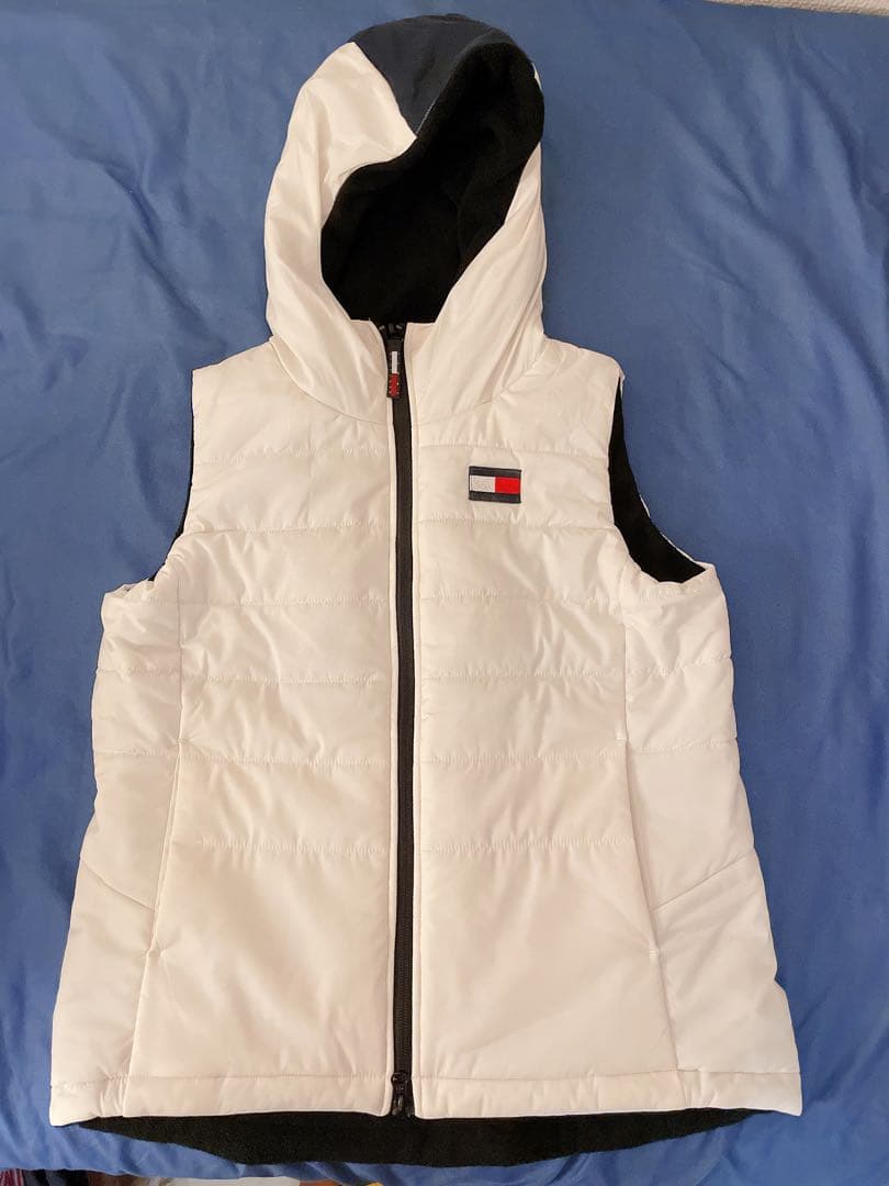 golf リバーシブル レディース フード付ダウンベスト 黒白