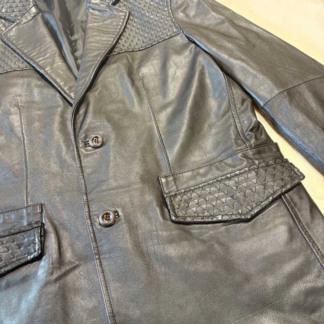 santafe レザー テーラードジャケット イントレチャート size 50
