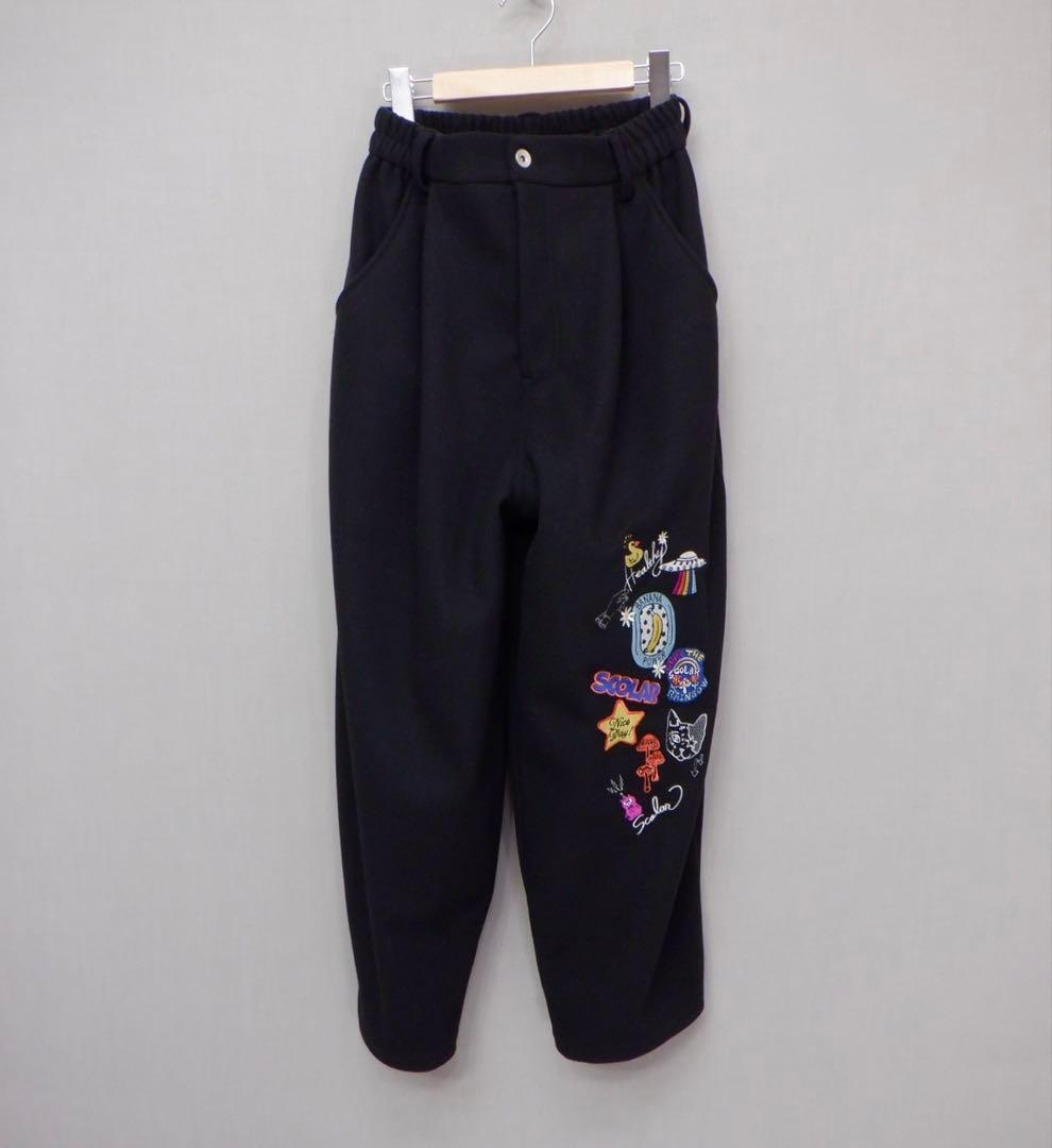 新品タグ付 スカラー　153765：POP刺繍起毛あったかパンツ