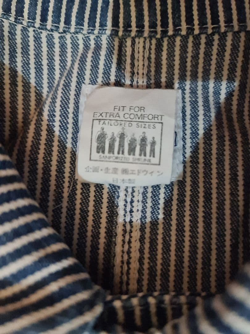 ★90s Leeヒッコリーストライプカバーオールジャケット0412美品